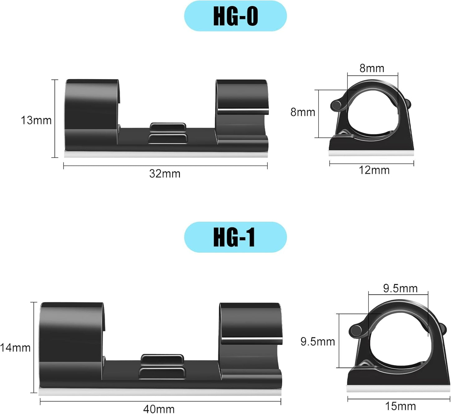 XHF 50pcs Medium Self Adhesive Cable Clips Black,Wire Clips Cable Management Wire Organizer Cord Holder for Under Desk, Car, Wall, TV PC Ethernet Cable