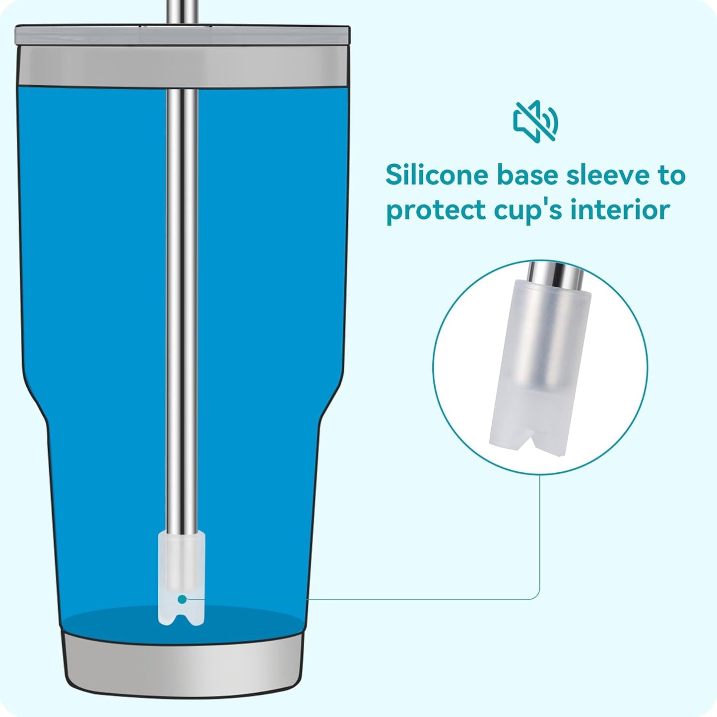 30 oz Straight Metal Straws with Silicone Tip for 30 oz Tumbler, 6 Pcs Stainless Steel Reusable Drinking Metal Straw for YETI, STANLEY, US Acrylio, BJPKPK, Simple Modern and so on