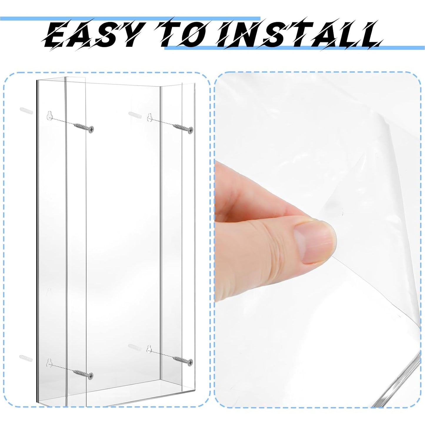 Weysat Wall Mounted Acrylic Glove Box Holder Double Dispenser Floating Glove Box Organizer Storage Rack for 4 Boxes for Kitchen Cleaning Closet Lab Exam Office (21.1 h x 10.2 W x 3.5 D)