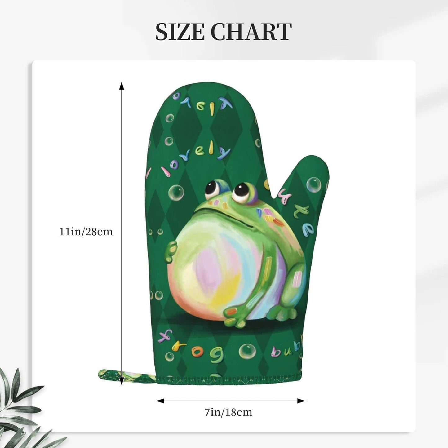 Cute Frog Oven Mitts and Pot Holders Sets of 2,Resistant Recycled Infill Silicone Non-Slip BBQ Gloves for Kitchen,Cooking,Baking,Grilling