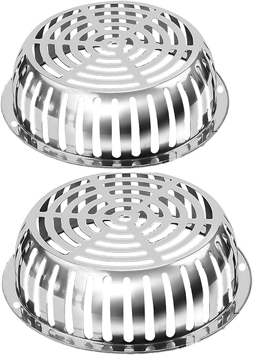 SUS304 Stainless Steel Roof Dome Drain Cover Strainer Anti-Clogging Atrium Grate 2pcs/pk (Φ: 8.5 inch)