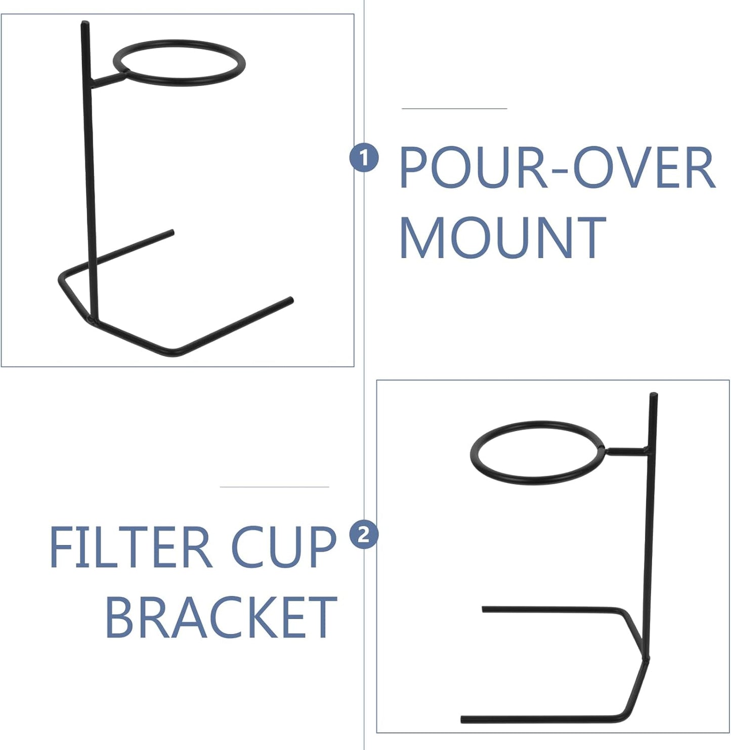 Housoutil Stainless Steel Coffee Dripper Stand Stand Coffee Station Filter Holder Maker Stainless Steel Rack - Black