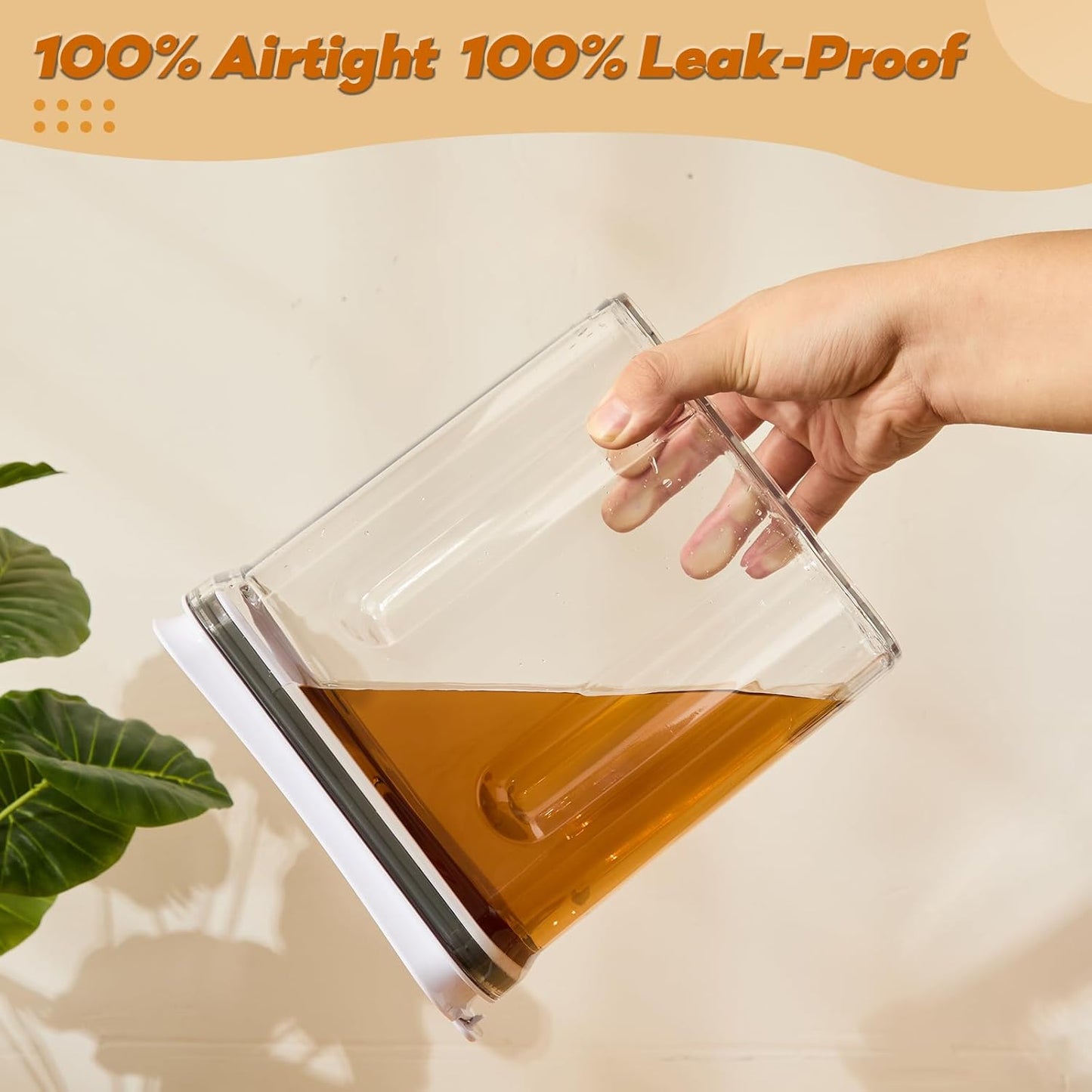 FreshKeeper Cereal Containers Storage Set, Airtight Food Storage Container with Lid 2.5L,2PCS BPA-FREE Plastic Pantry Organization Canisters for Rice Cereal Flour Sugar Dry Food in Kitchen…