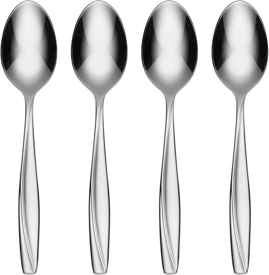 Oneida Camlynn Everyday Flatware Dinner Spoons 18/0 Stainless Steel, Set of 4, Silver