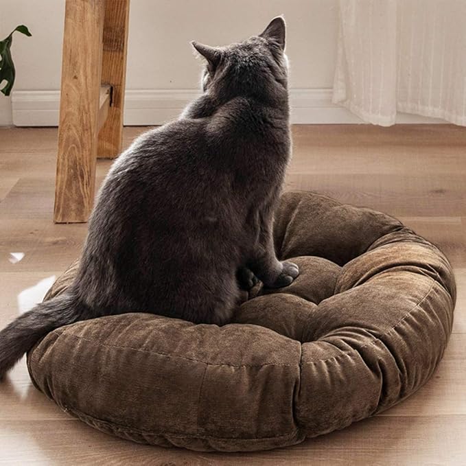 Tiita Round Floor Pillow Cushions 22"x22" Patio Chair Cushion for Outdoor Furniture Seat Pads Set of 2 Meditation Cushion for Yoga Living Room Sofa Balcony, Coffee