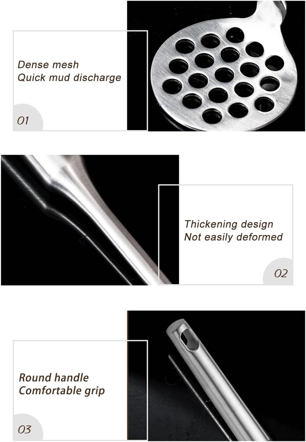 Potato Masher, Stainless Steel Potato Masher,Large Heavy Duty Metal Mashing Utensil Kitchen Tool,Silver,1 Pieces,7.8 Inch