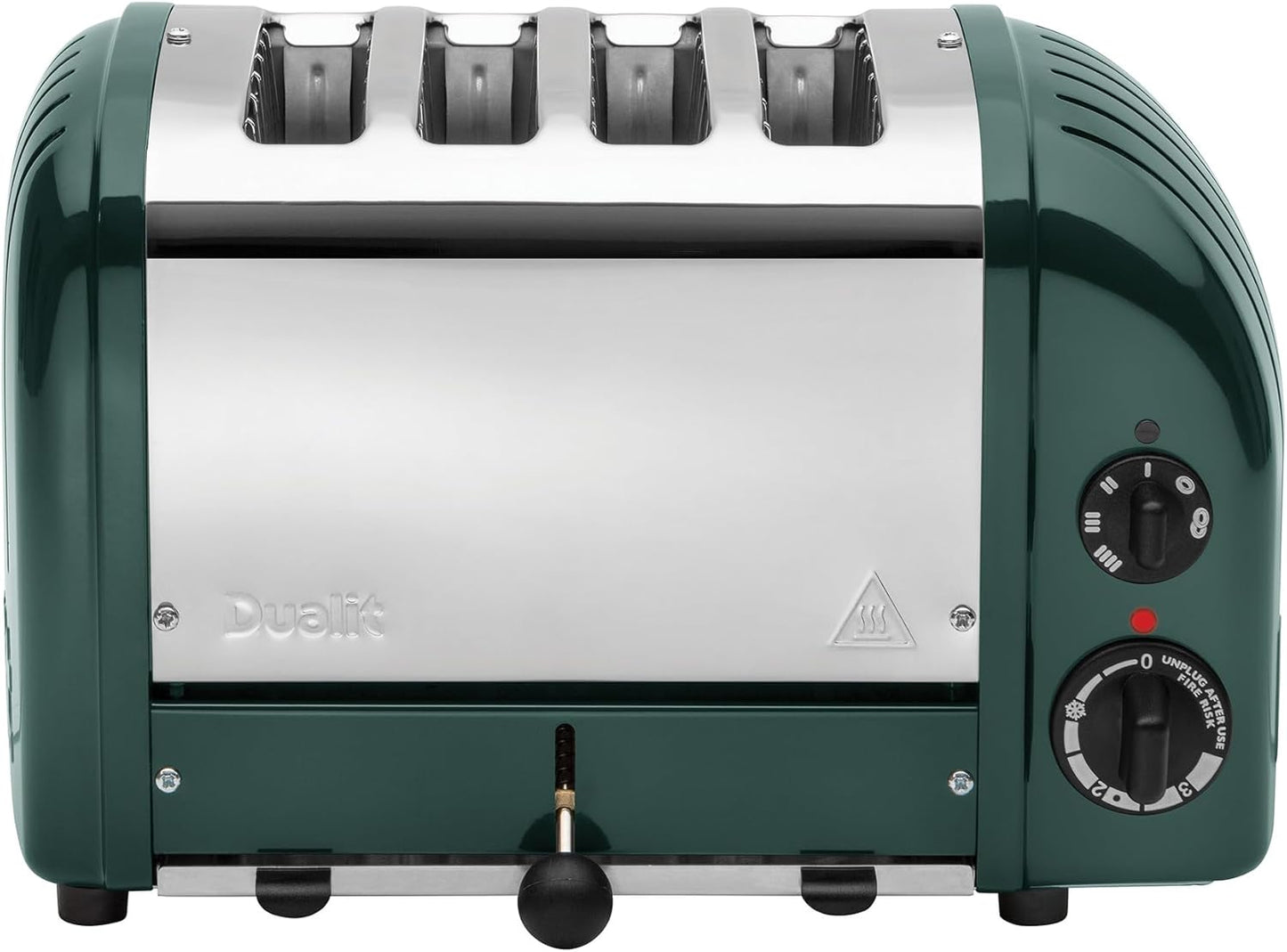 Dualit Classic 4 Slice NewGen Toaster - Stainless Steel - Hand Built in the UK - Replaceable ProHeat elements - Defrost Bread - Mechanical Timer - Evergreen Classic Toaster