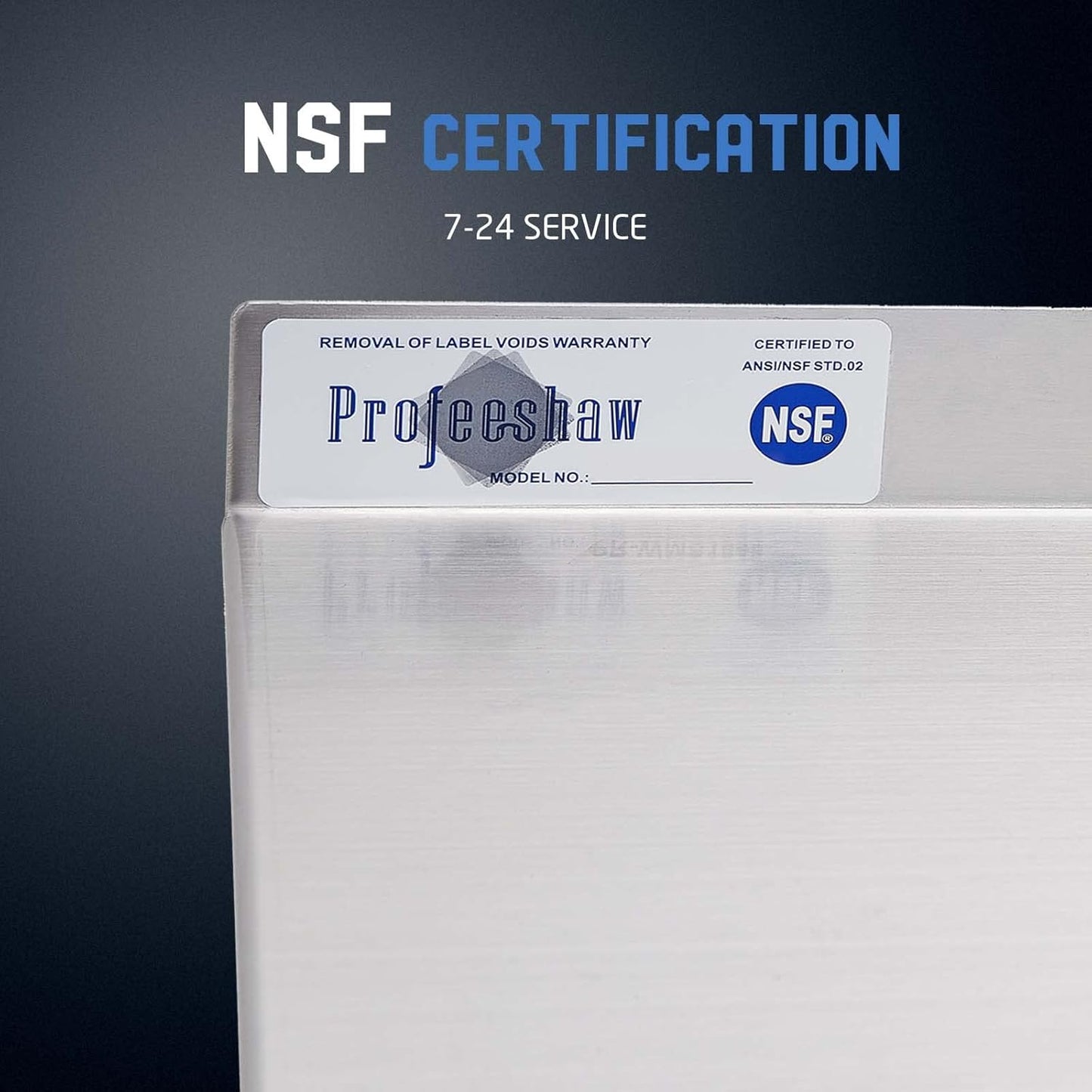 Profeeshaw NSF Stainless Steel Shelf 14” x 36”, 300 lb Commercial Shelves Wall Mounted Metal Shelving with Backsplash and 2 Brackets for Restaurant, Bar, Utility Room, Kitchen and Garage