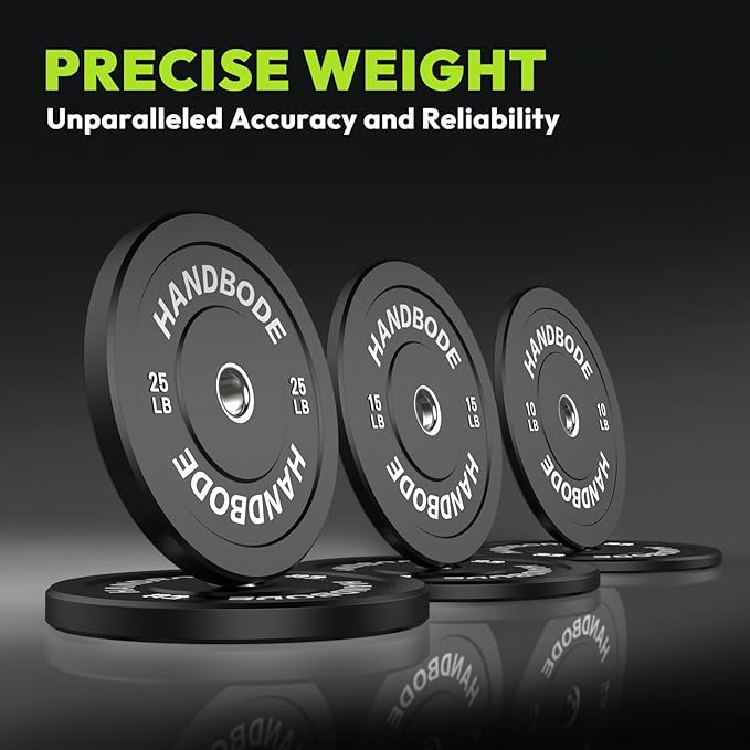 Olympic Bumper Plates Set 2 Inch, 10-55 lbs Rubber Weight Plates with 45 lb (20kg) Black/Silver Barbell, Strength Training & Weight Lifting for Home Gym