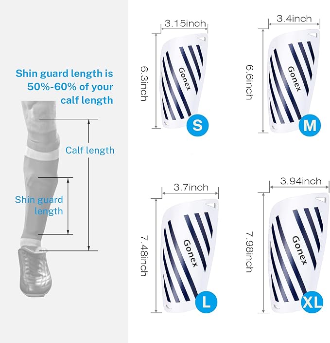 Gonex Soccer Shin Guards for Kids Adult, Youth Boys Girls Shin Guards Slip in Soccer Shin Pad Sleeves Canilleras for Football Games, EVA Cushion Protection Reduce Shocks & Injuries
