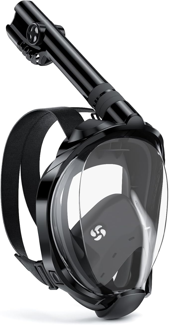 W WSTOO Full Face Snorkel Mask Adults,Suitable for Beginners Dry Top Snorkeling Gear,Can Your Mouth or Nose to Breathe,180 Degrees Panoramic View,Anti-Fog Anti-Leak,Summer Travel and Vacationing Gifts