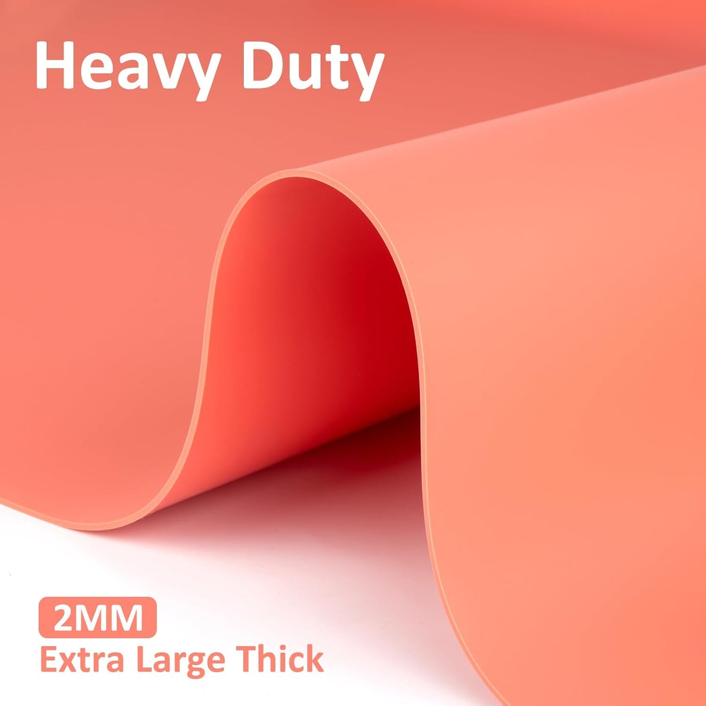 Silicone Mats for Kitchen Counter, Nonslip Silicone Mats for Crafts Countertop Protector Heat Resistant Mat (78.7” x 24” x 0.08”, Coral)