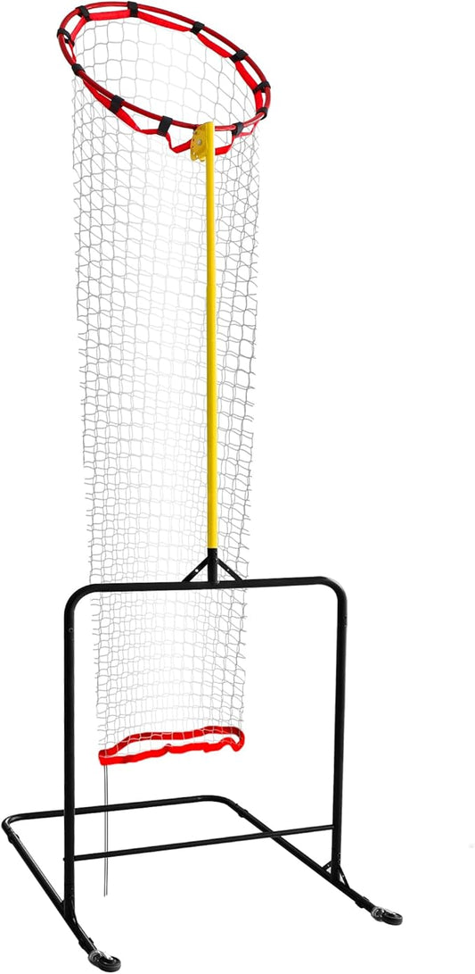 Volleyball Setter Training Equipment, Adjustable Volleyball Setting Trainer Net with 6 Angle and 5 Height Adjustments and 2 Rubber Wheels for Indoor Outdoor Practice