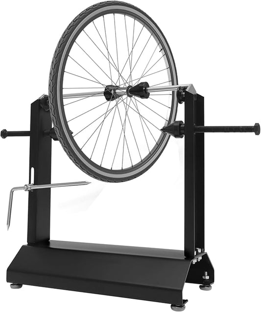 Motorcycle Bike Wheel Balancer, Tire Balancer Stand with Adjustable Foot Pads & Centering Cones, Professional Bicycle Wheel Repair Steel Bearing Bracket Rim for Wheel Axle Diameter 0.55in