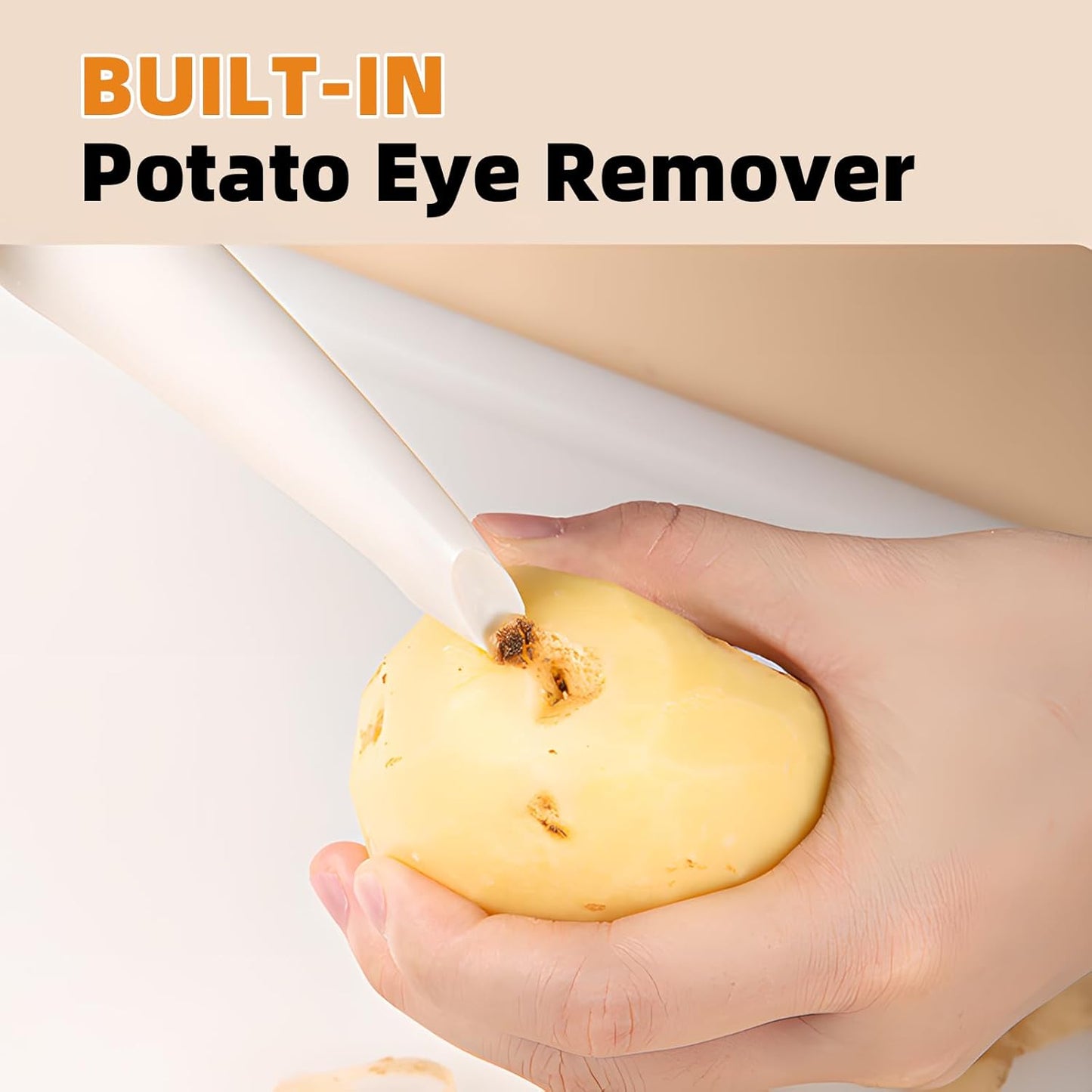 Trez Treamer 4 Pack Vegetable Peelers for Kitchen, Super Sharp Wooden Potato Peeler Set for Apple Cucumber Carrot Fruit Potatoes Veggie Peeler Bulk with Stainless Steel Blade,Dishwasher Safe