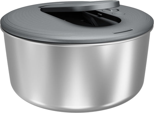 Zyliss Swift Dry Stainless Steel Salad Spinner - Fruit Cleaner & Lettuce Spinner with Push Pump - Non-Slip Bowl - Dishwasher Safe - Large