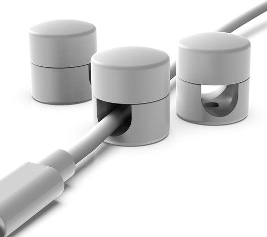 Cable Anchors for Desk Organization White | Premium Aluminum Cord Organizers | Charger + Cable Management Clips for Home & Office | Stylish, Sturdy, & Functional | (3 Pack)