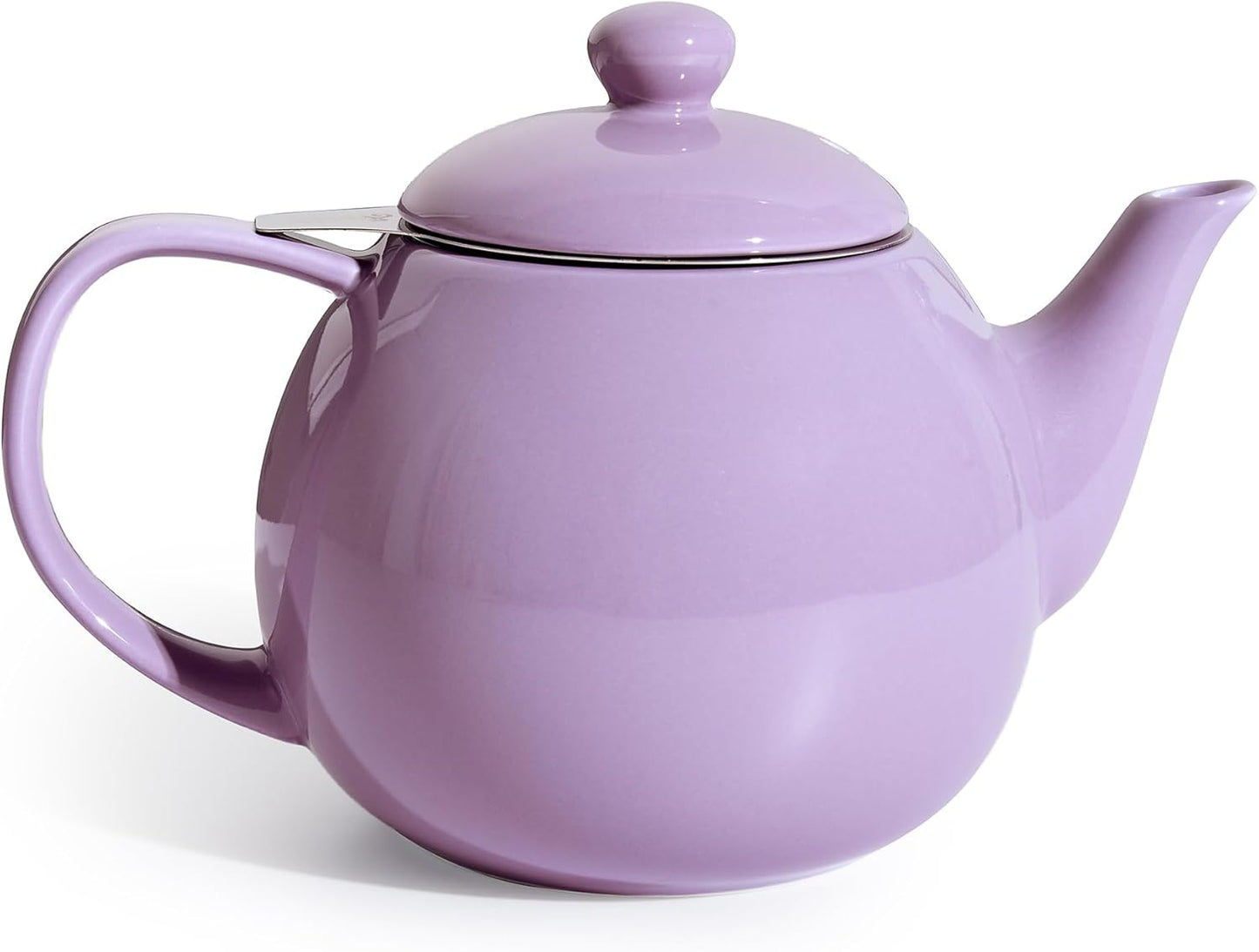 Sweese Teapots for Tea, 27 oz Porcelain Tea pot with Removable Stainless Steel Infuser, Tea Pots for Loose Tea - Purple
