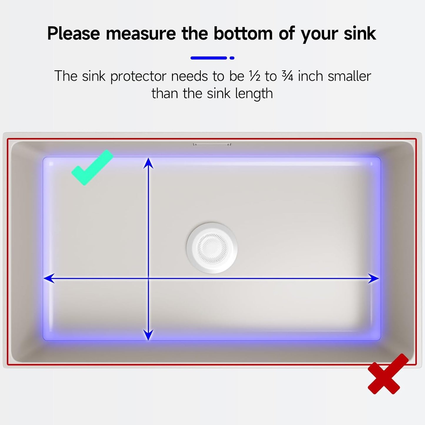 Sink Protectors for Kitchen Sink, Sink Grate Grid for Bottom of Sink, Metal Sink Rack, Bottom Basin Rack, Stainless Steel, 28" x 15"