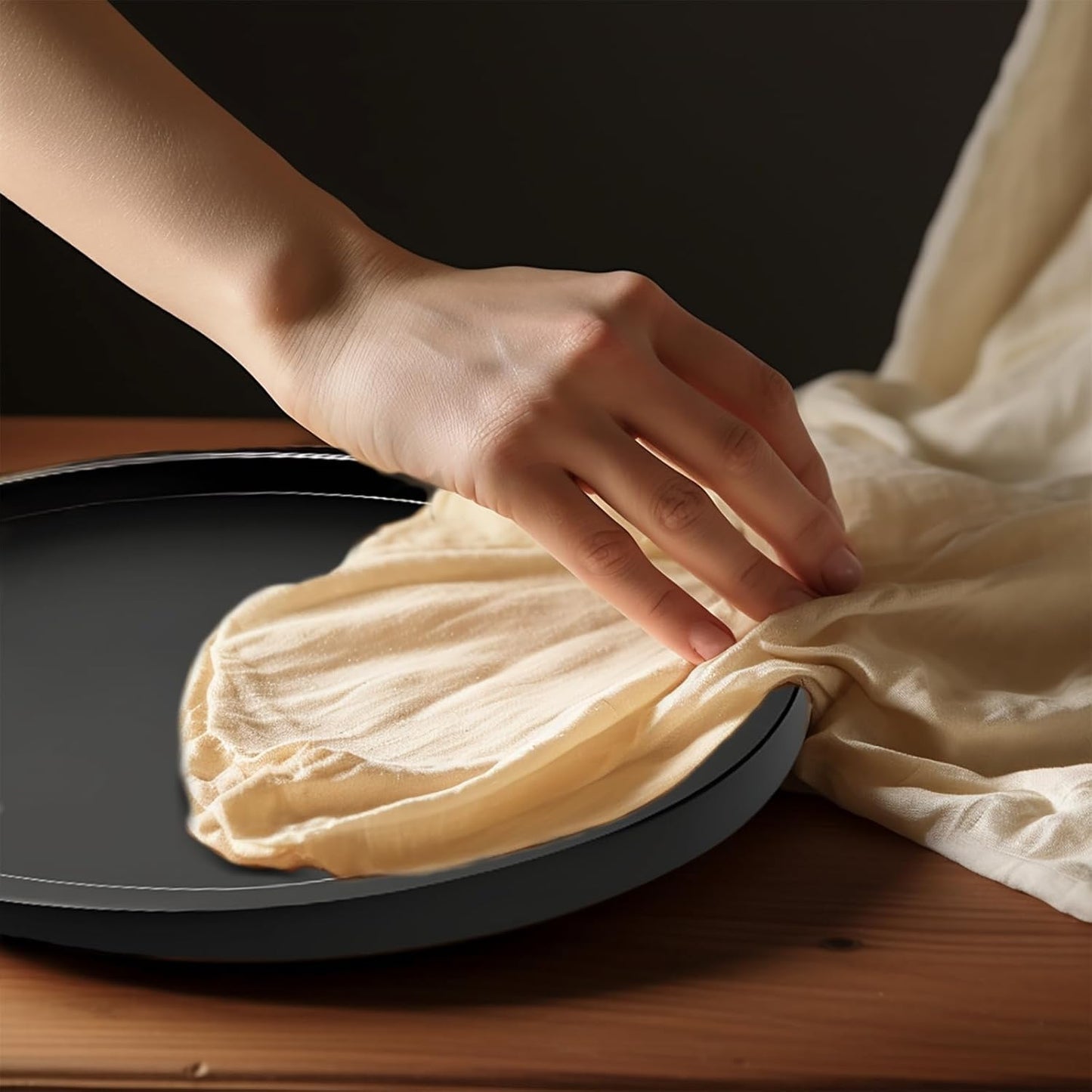 9" Black Bamboo Lazy Susan Organizer Kitchen Turntable for Cabinet Pantry Table Organization