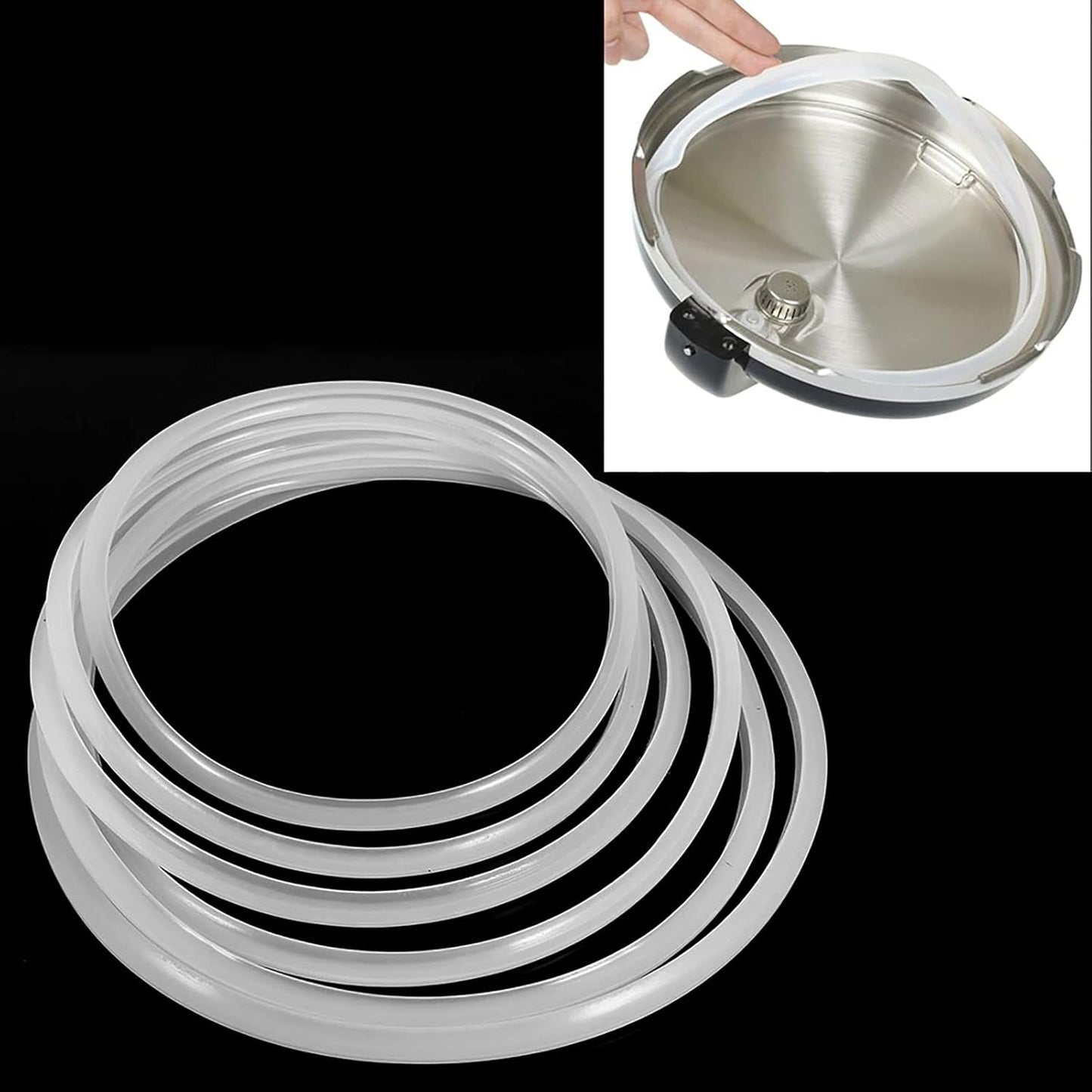 Pressure Cooker Sealing, 22/24/26/32cm Dia Clear Silicone Gasket Sealing Cookware Accessories Replacement High Temperature for Household Restaurant(Diameter 22CM)
