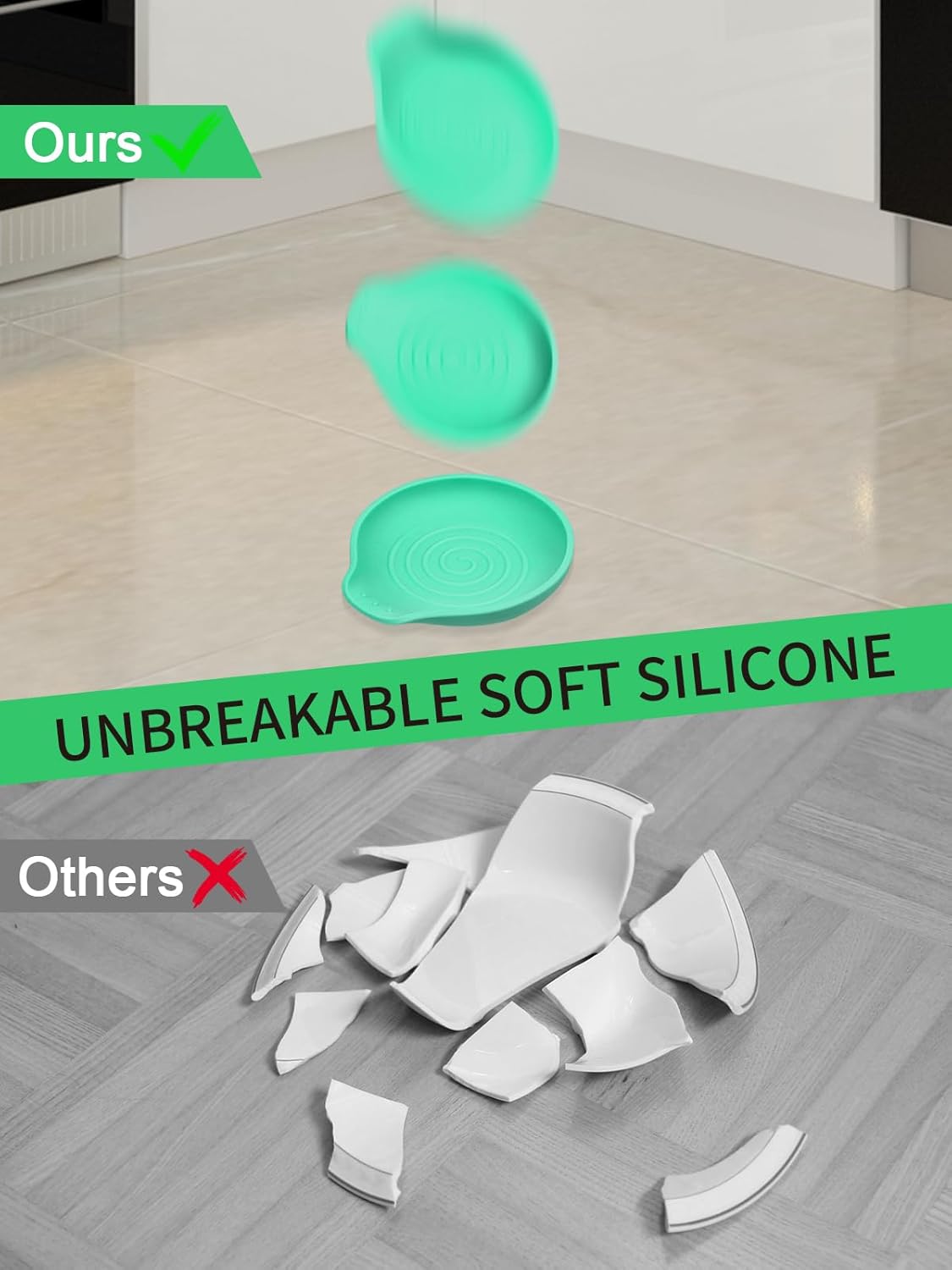 Spoon Rest for Stove Top, Silicone Spoon Rest for Kitchen Countertop, Heat-Resistant Utensil Rest for Spatula, Tongs or Spoon, Green