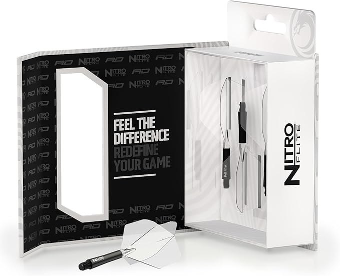 RED DRAGON Darts – Nitro Flite Integrated Flight & Shaft System – No.2 Shape and Design - Available in Short, Intermediate & Medium - Available in Variety of Colours - Professional Darts Accessories