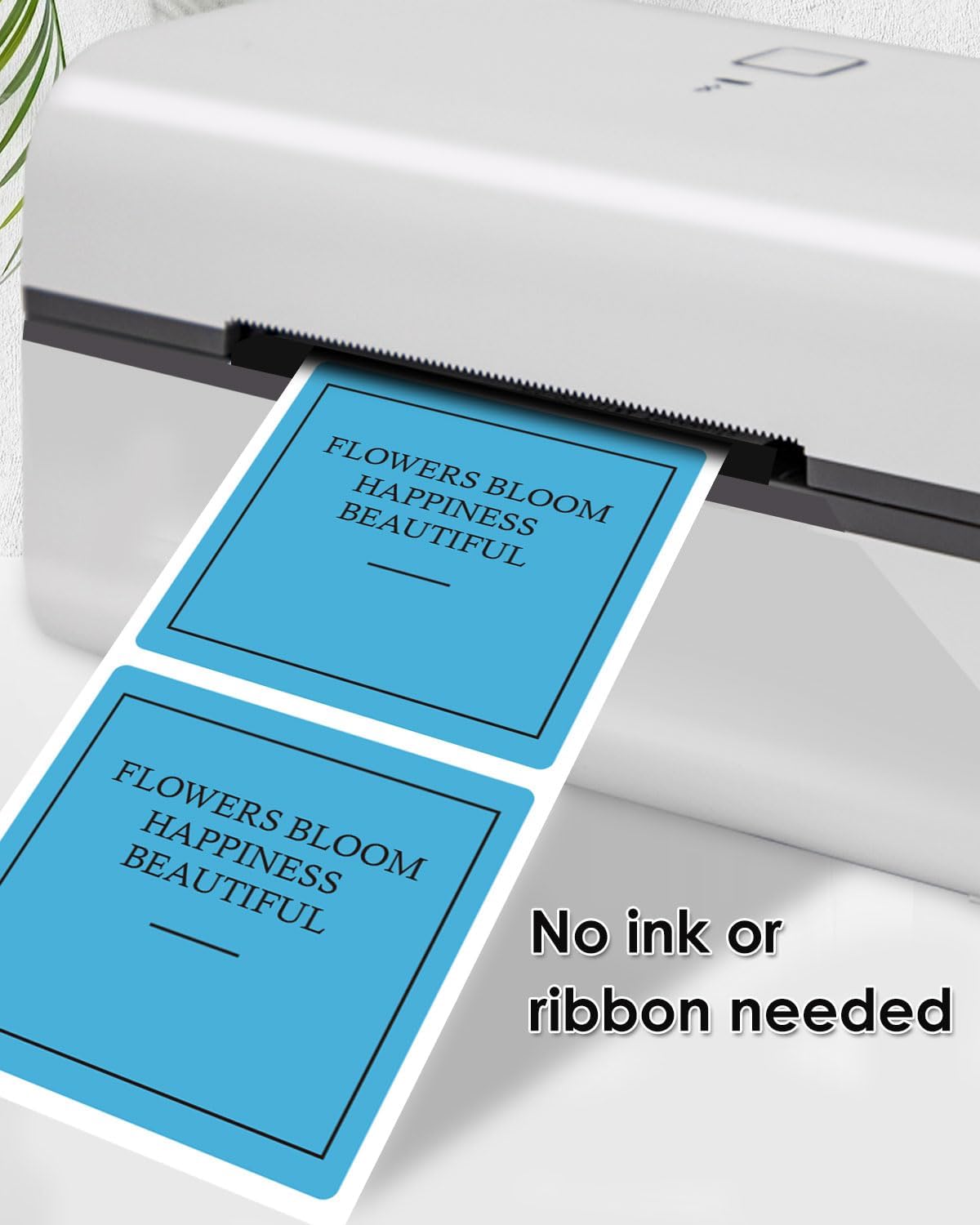 iEager Blue Square Thermal Label Stickers, 2"x2" Self-Adhesive Square Direct Thermal Labels with Perforation Line, 500 Sheets/Roll