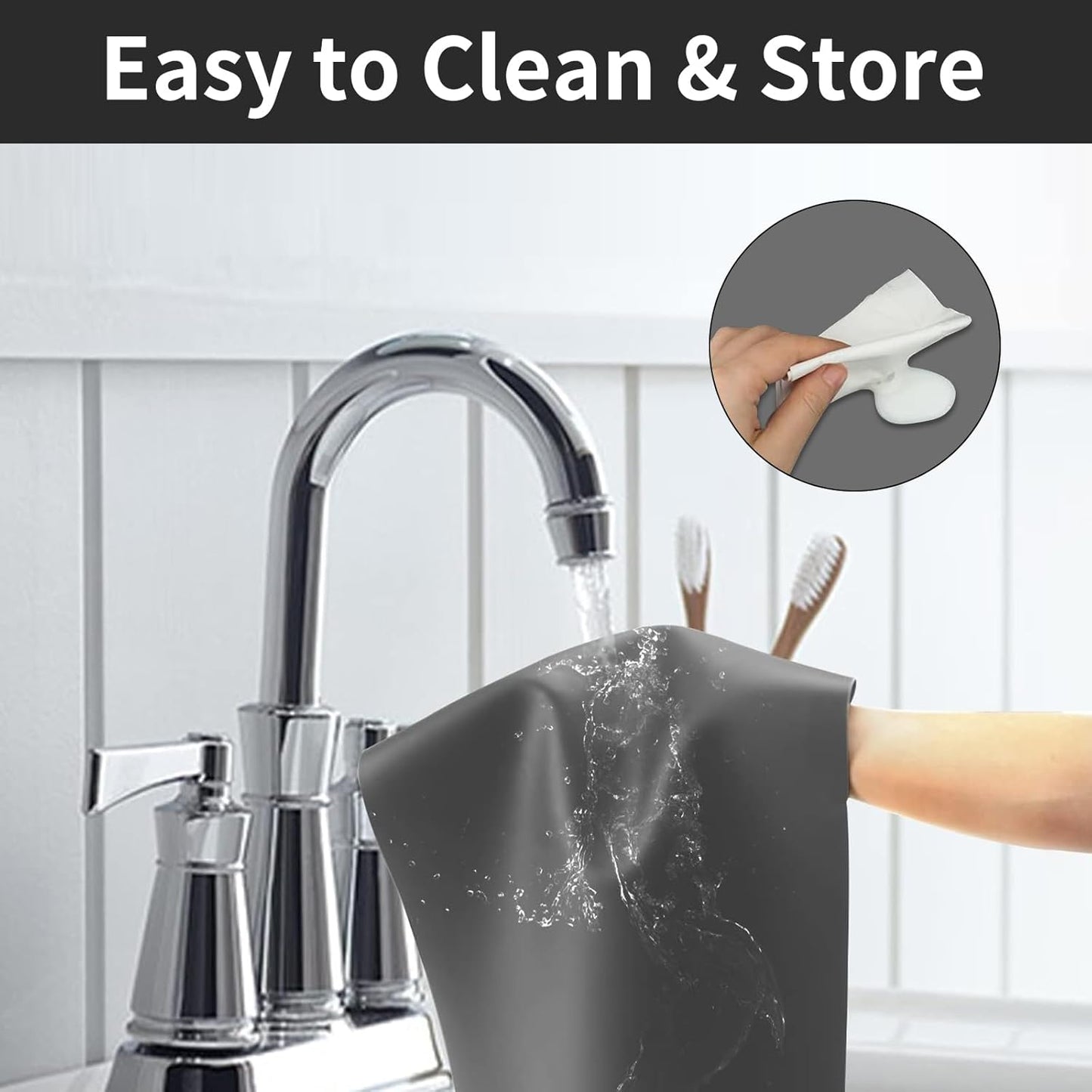 2MM Super Thick Large Silicone Mat, 23.6"x23.6" Silicone Mats for Kitchen Counter, Non-slip Heat Resistant Mat, Waterproof Countertop Protector Mats (Dark Grey)