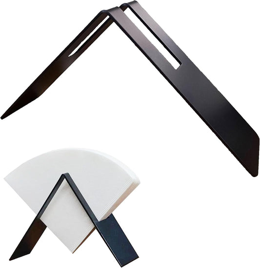 MIAO JIN 2PCS Coffee Filter Paper Holder,Stainless Steel Coffee Paper Storage Container Dispenser Rack Coffee Filter Stand for #1, #2, #4, #6 filters (Black)