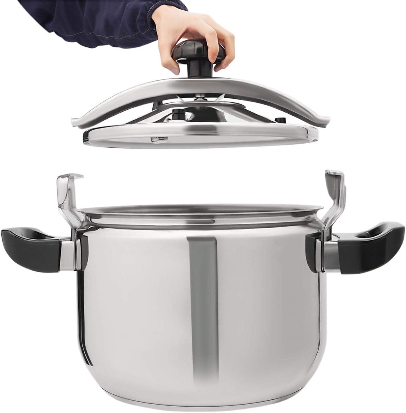 23.2 Quart Pressure Cooker Stainless Steel Pressure Canner, Large Capacity, Commercial Pressure Cooker Clamp On Type, Single Valves for Family or Commercial Use