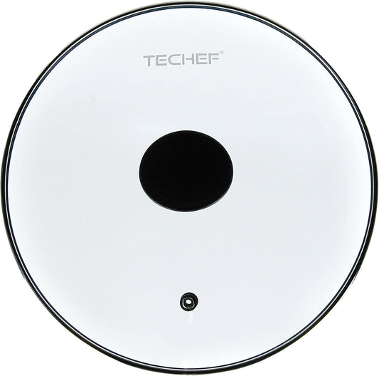 TECHEF 8 Inch Tempered Glass Lid – Fits 8” Frying Pans and Pots – Steam Vent, Stainless Steel Rim – Oven & Dishwasher Safe – Made in Korea