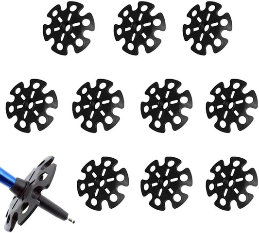 Walking Stick Tips,Removable Mud Ski Basket Trekking Pole Snowflake Basket,Removable Mud Ski Basket Replacement Accessory for Hiking Poles(10 PCS)