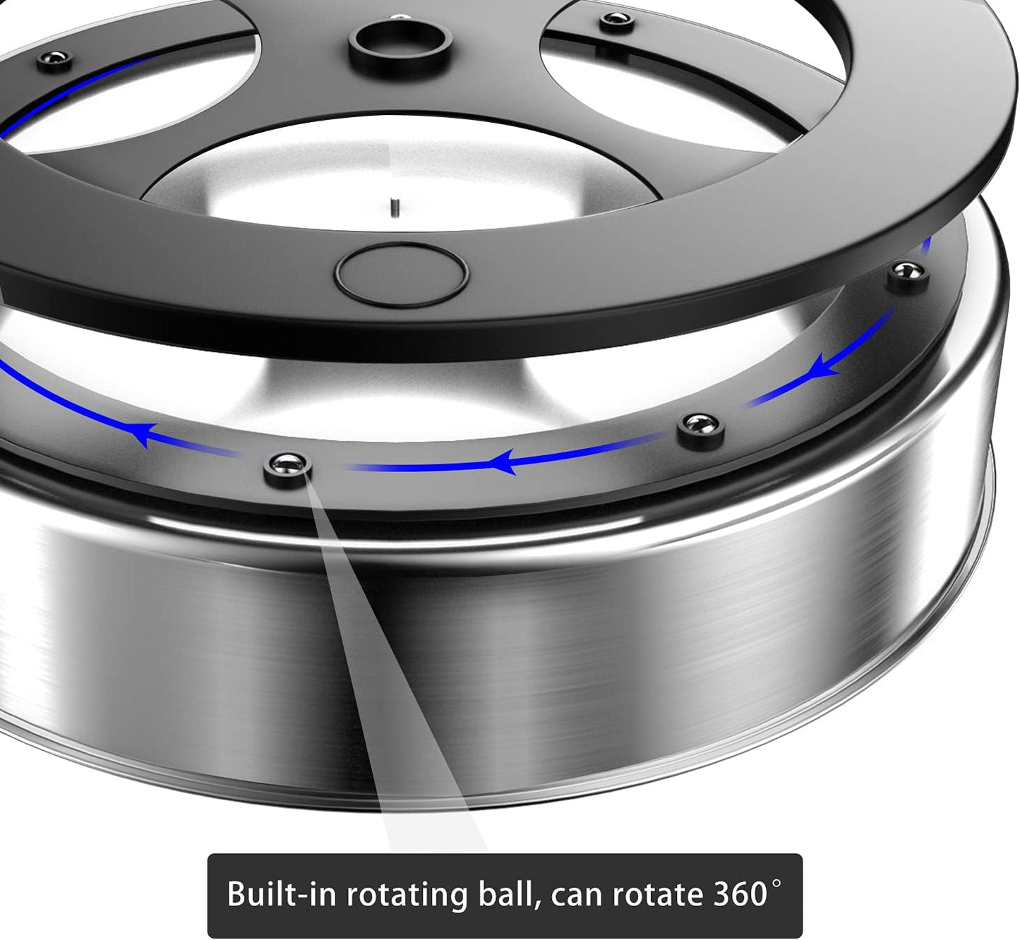 VAEHOLD Lazy Susan Turntable Spice Rack Organizer for Kitchen Cabinet, Storage Tray for Fruit, Snacks, Salad - Organizer for Cupboard, Pantry, Bathroom, Table, Cosmetic (Silver, 7 1/2‘’)