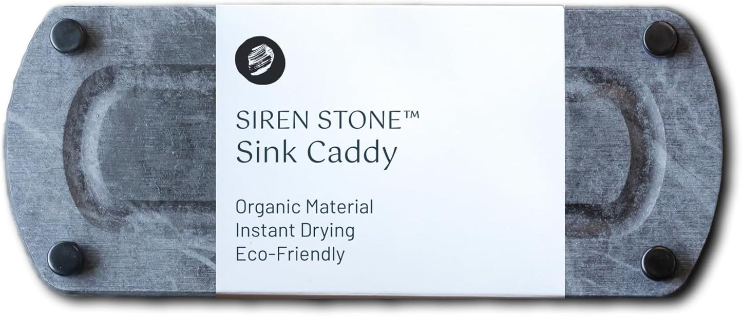 Premium Sink Caddy – Water-Absorbing Diatomaceous Earth Tray for Sink, Elevated Stainless Steel Feet, Non-Toxic, Fast-Drying, Kitchen or Bathroom