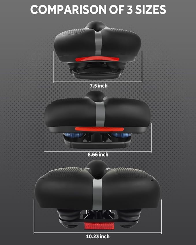 Bicycle Seat Replacement, Bike Seat for Men and Women, Comfort Wide Bike Saddle Memory Foam Padded Soft Bike Seat Cushion Compatible with Peloton, Mountain, City Bikes, Indoor Exercise Bikes