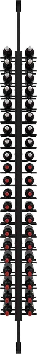 Ultra Wine Racks Floor-to-Ceiling Mount Display (2 Side, Single Deep, Black, Holds 42 Wine Bottles) - Modern Metal Wine Storage for Wine Cellars, Home Bars, Kitchens, and Dining Rooms
