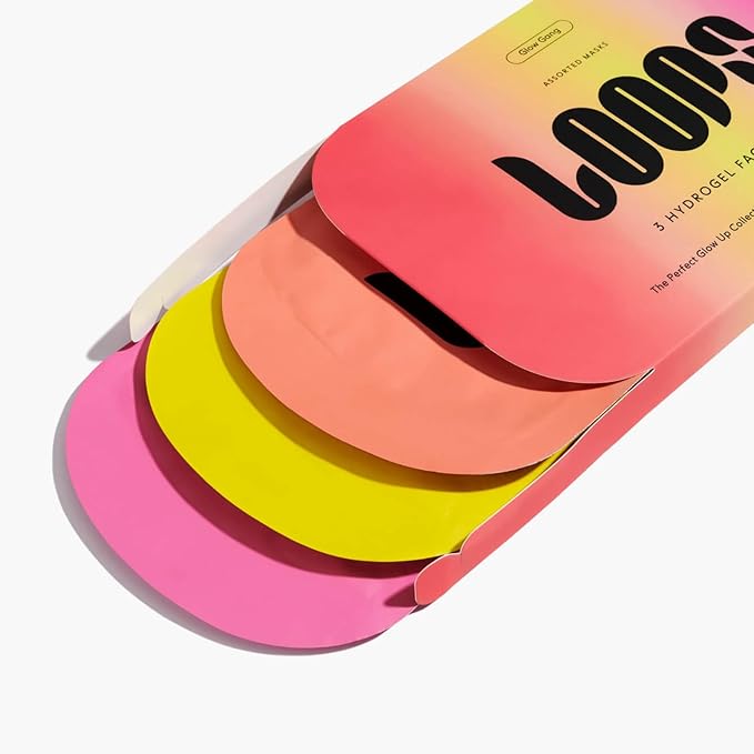 LOOPS Glow Gang Mask Set – Weekly Reset for Rejuvenation, Double Take for Glowing Skin, Sunrise Service for Brightening – Hydrating and Pore Refining – Safe for Sensitive Skin