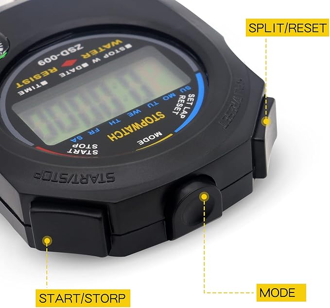 Multi-Function Electronic Digital Sport Stopwatch Timer, Large Display with Date Time and Alarm Function,Suitable for Sports Coaches Fitness Coaches and Referees (48 Pack)