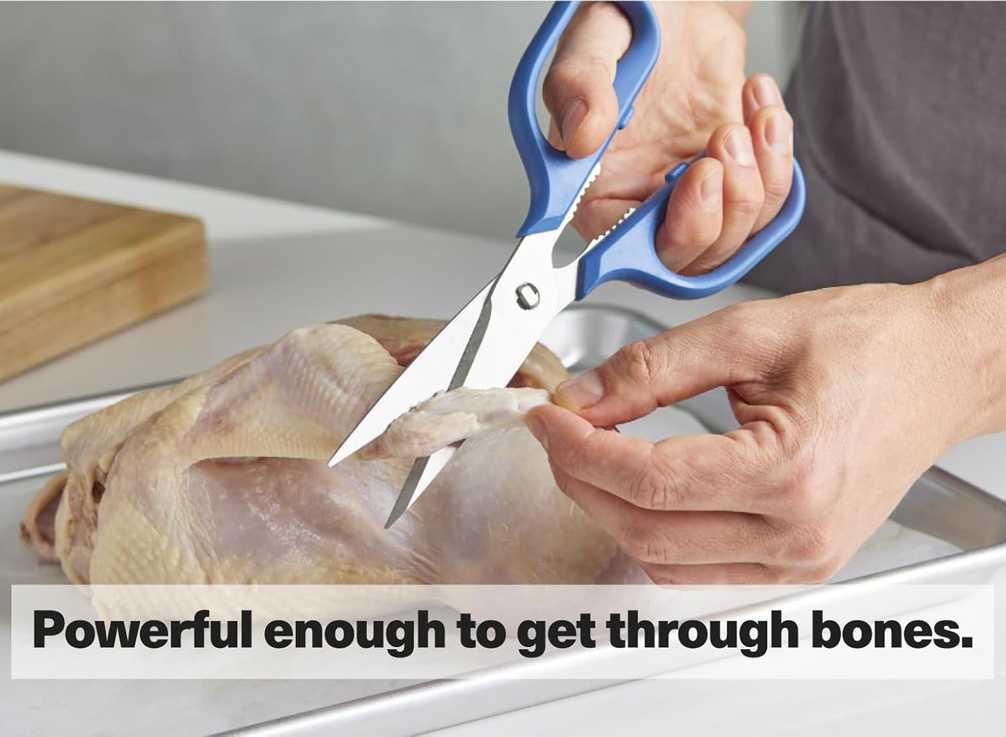 Misen Heavy Duty Kitchen Shears - Comfortable Ambidextrous Scissors for Meat, Poultry, Herbs & More - Easy to Clean - German Stainless Steel - Small | Red