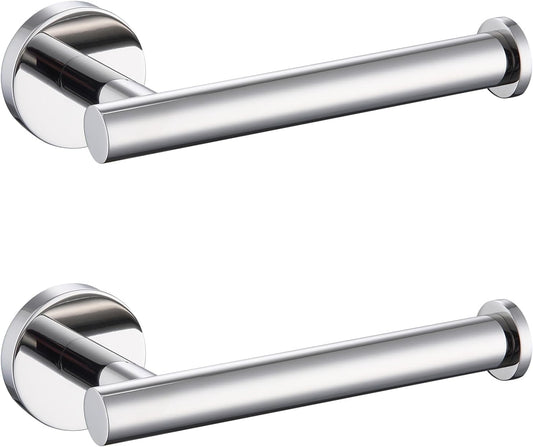 TASTOS Toilet Paper Holder SUS304 Stainless Steel Round Size Polished Chrome 2 Pack