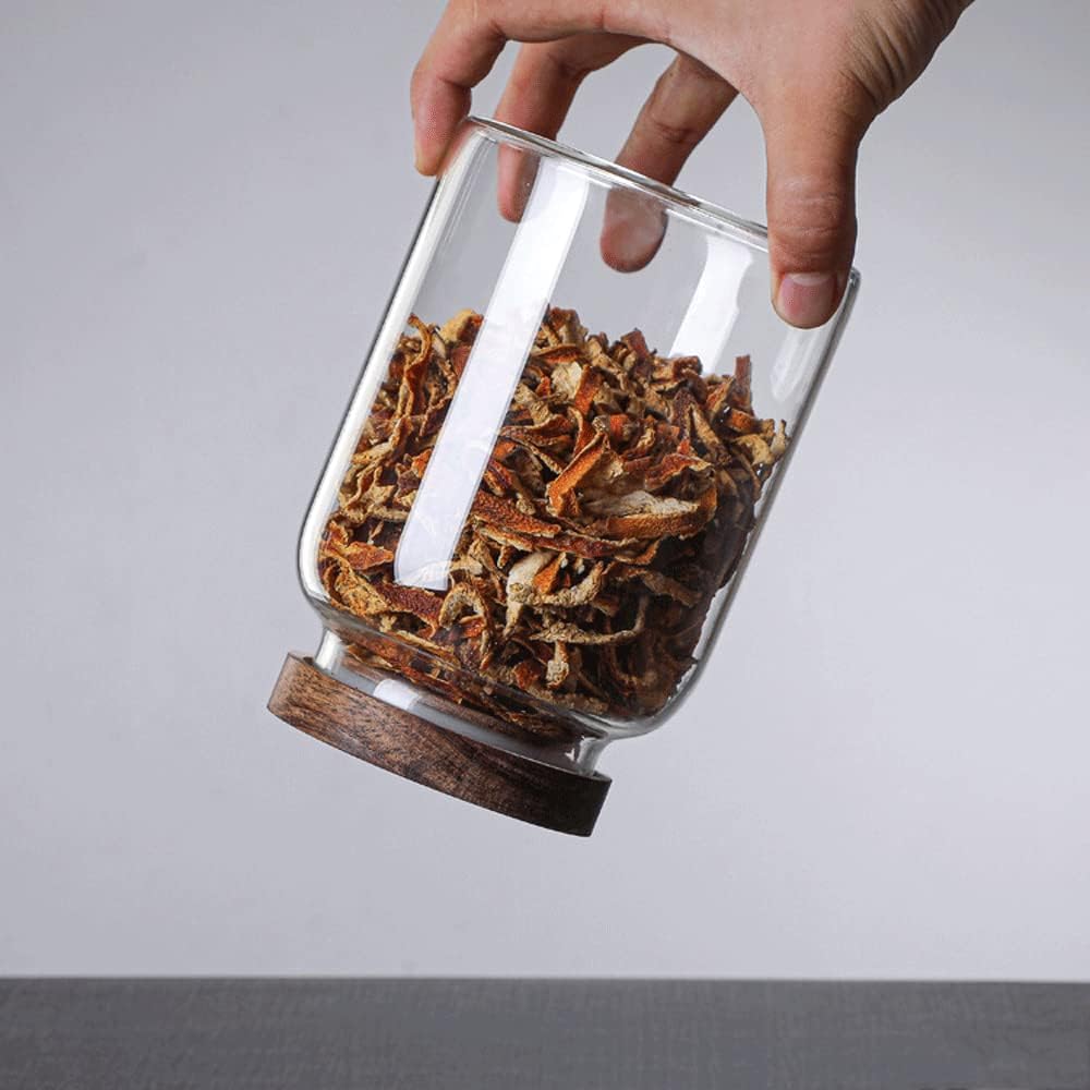 Large Glass Jars with Airtight Wooden Lid, Food Storage Glass Canister, Clear Cereal Storage Container for Flour, Sugar, Coffee Beans, Snack (94 FL OZ (2800ml))