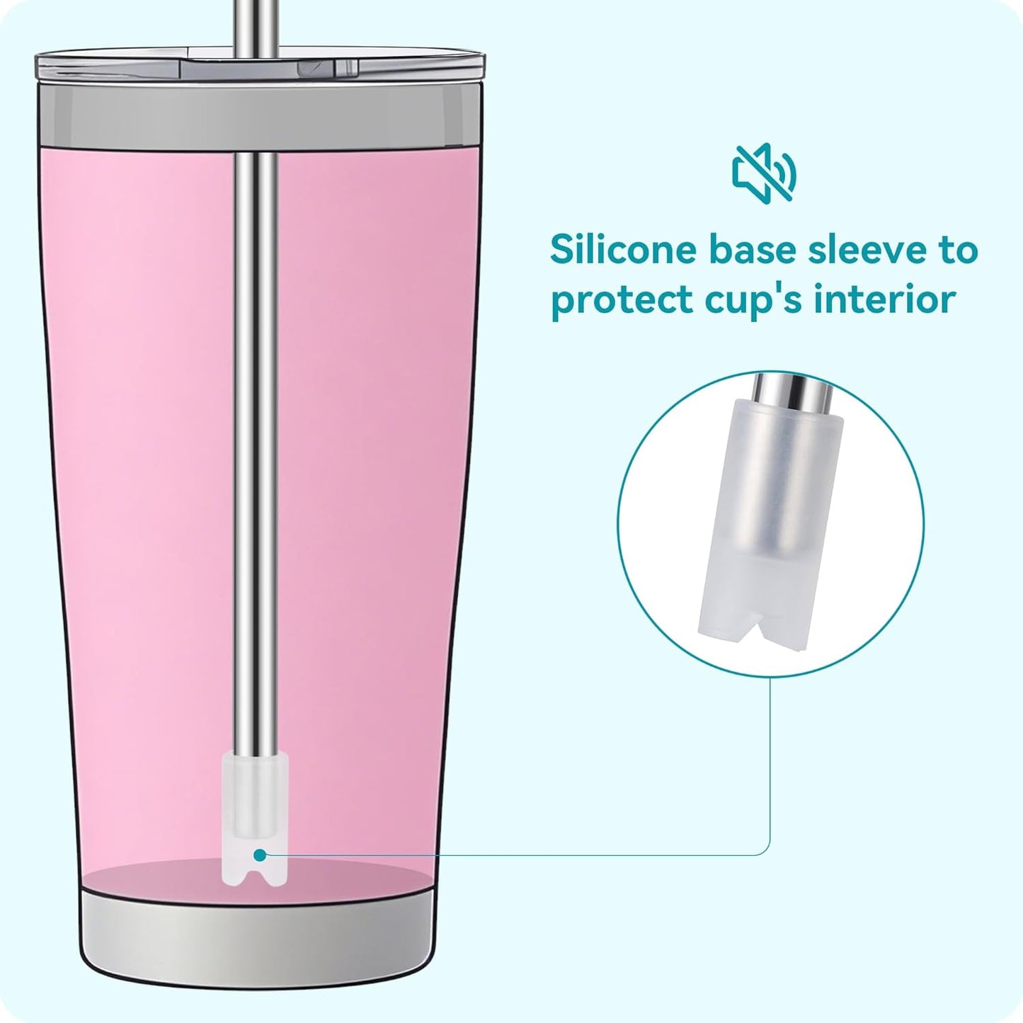 6 Pcs Reusable Metal Straws, Stainless Steel Straws with Silicone Tip for 20 oz Tumbler, Long Drinking Replacement Straw for YETI, STANLEY, US Acrylio, BJPKPK, Simple Modern and so on