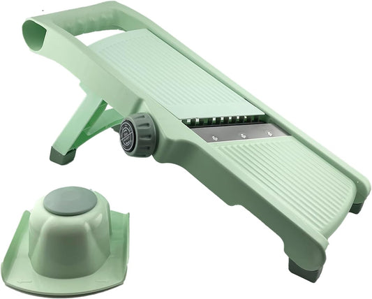 Adjustable Safe Mandoline Slicer for Kitchen - Stainless Steel Multifunction Vegetable & Fruit Cutter, Onion Potato Tomato Cabbage Apple Lemon Slicer