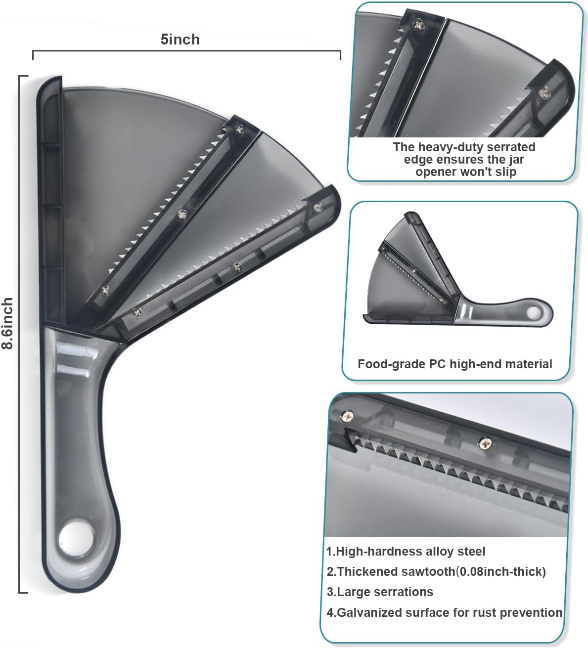 Jar Opener for Weak Hands, Dual-Layer Multifunctional Jar Opener Gripper, Bottle Openers for Seniors, Kitchen Gadgets, Non-Slip Jar Openers for Seniors, Arthritis, Lid Opener, Christmas Gifts