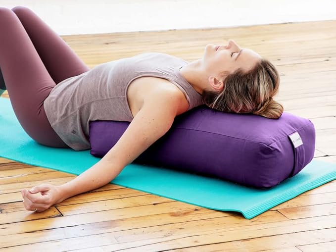Sol Living Yoga Bolster Pillow Rectangular Meditation Cushion Cotton Meditation Accessories for Restorative Yoga Meditation Pillow Yoga Pillow Firm Body Pillow Bolster Pillow for Legs Removable Cover