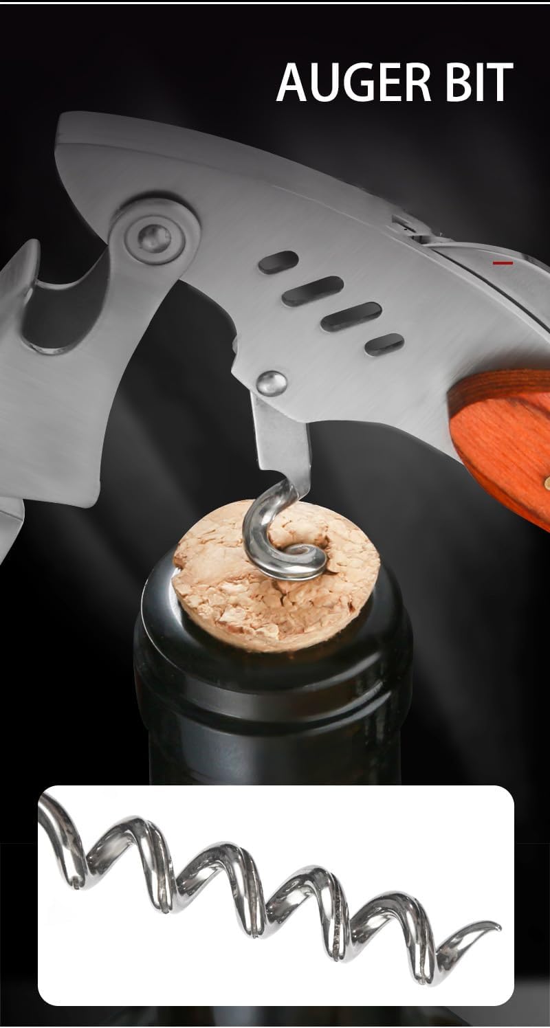 True Shark Corkscrew, Professional Waiters Corkscrew Wine Key Bottle Opener,Manual Wine Key for Servers, Waiters, Bartenders and Home Use(Shark)