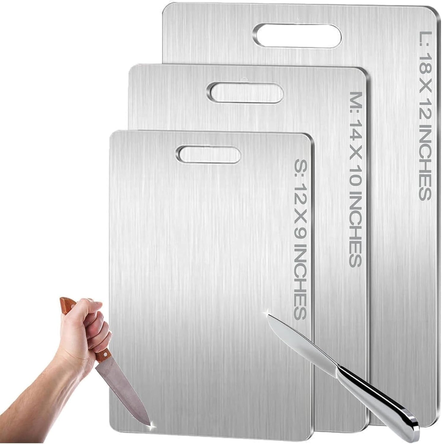 Titanium Cutting Board - 100% Pure Titanium Cutting Boards for Kitchen - Cutting Edge Hygiene & Durability, Cutting Boards for Home Kitchen Cooking (12.1 inch x 9 inch)