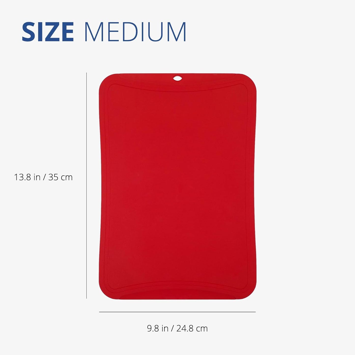 Blue Ginkgo TPU Cutting Mat [Medium] – Korean-Made Flexible, Knife-Friendly, Durable Kitchen Cutting Board (Red)