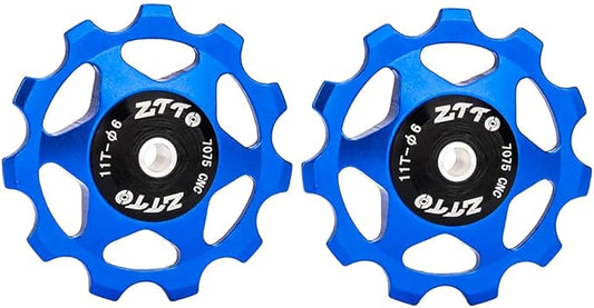 ZTTO Guide Pulley Bike Rear Derailleur Pulley Wheels, Colorful Aluminum Alloy 11T 13T CNC Road Bike Guide Roller Bicycle Derailleur 4mm 5mm 6mm for MTB, Road Bike
